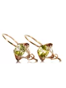 Peridot galben Original vintage din aur roz de 14k Cercei Vintage Craft  vec142r